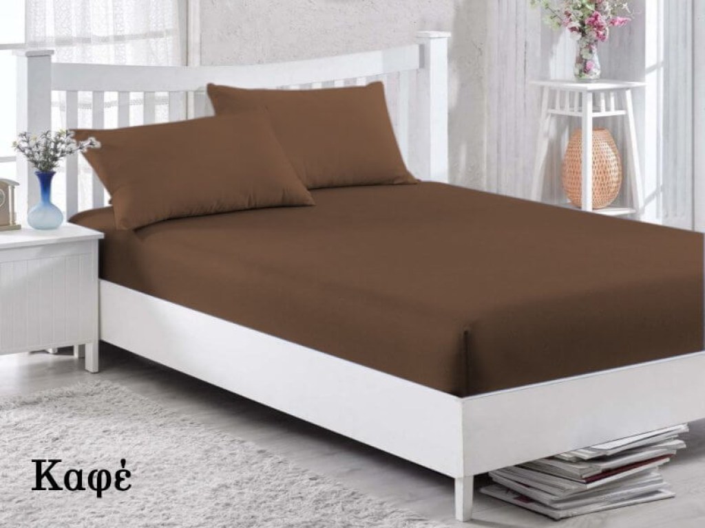 Κατωσέντονα με λάστιχο Καφέ Βαμβακερά Γαρύφαλλο | Γαρύφαλλο - Λευκά Είδη